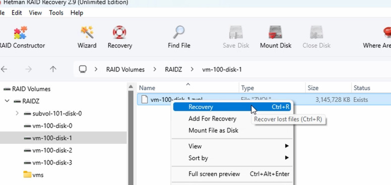 Hetman RAID Recovery: Recovering a ZVOL Virtual Machine Hetman RAID Recovery: Recovering a ZVOL Virtual Machine