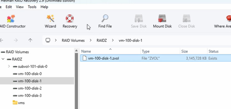 Hetman RAID Recovery: Working with ZVOL Virtual Machines Hetman RAID Recovery: Working with ZVOL Virtual Machines