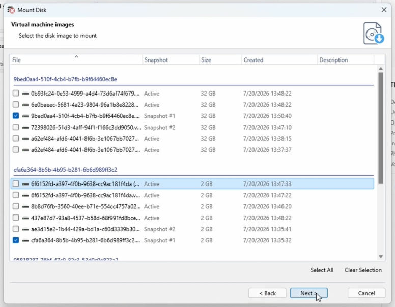 Hetman RAID Recovery: визначені програмою снапшоти Hetman RAID Recovery: визначені програмою снапшоти