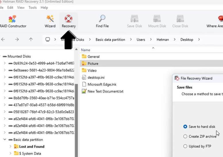 Hetman RAID Recovery: відновлення файлів змонтованого диска Hetman RAID Recovery: відновлення файлів змонтованого диска