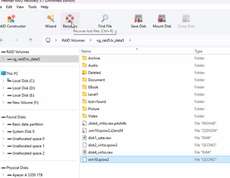Hetman RAID Recovery: nienaruszony plik qcow2 Hetman RAID Recovery: nienaruszony plik qcow2