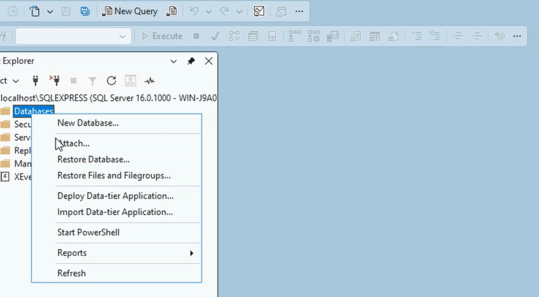 Windows Server 2022: Databases - Attach