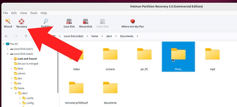 Hetman Partition Recovery: відновити папку