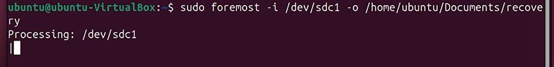sudo foremost -i /dev/sdс1 -o /home/user/recovery