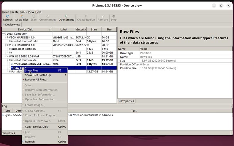 R-Linux: Show Files