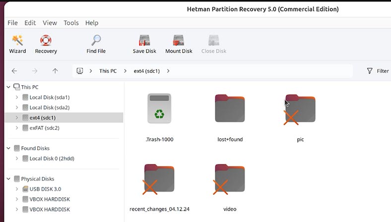 Hetman Partition Recovery: збережено систему файлів та папок