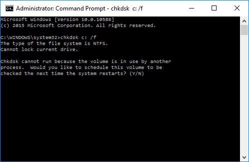 how to fix blue screen error using command prompt