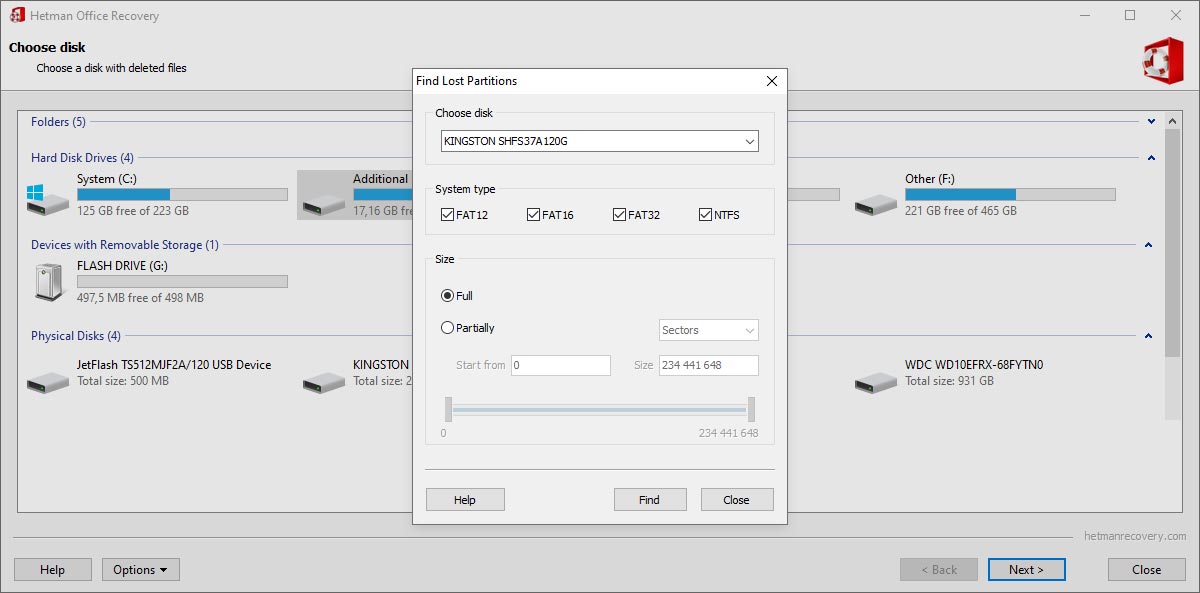 Searching for Deleted Partitions