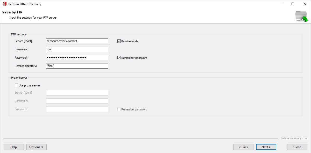 Using FTP Upload