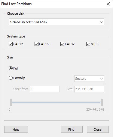 Searching for Deleted Partitions