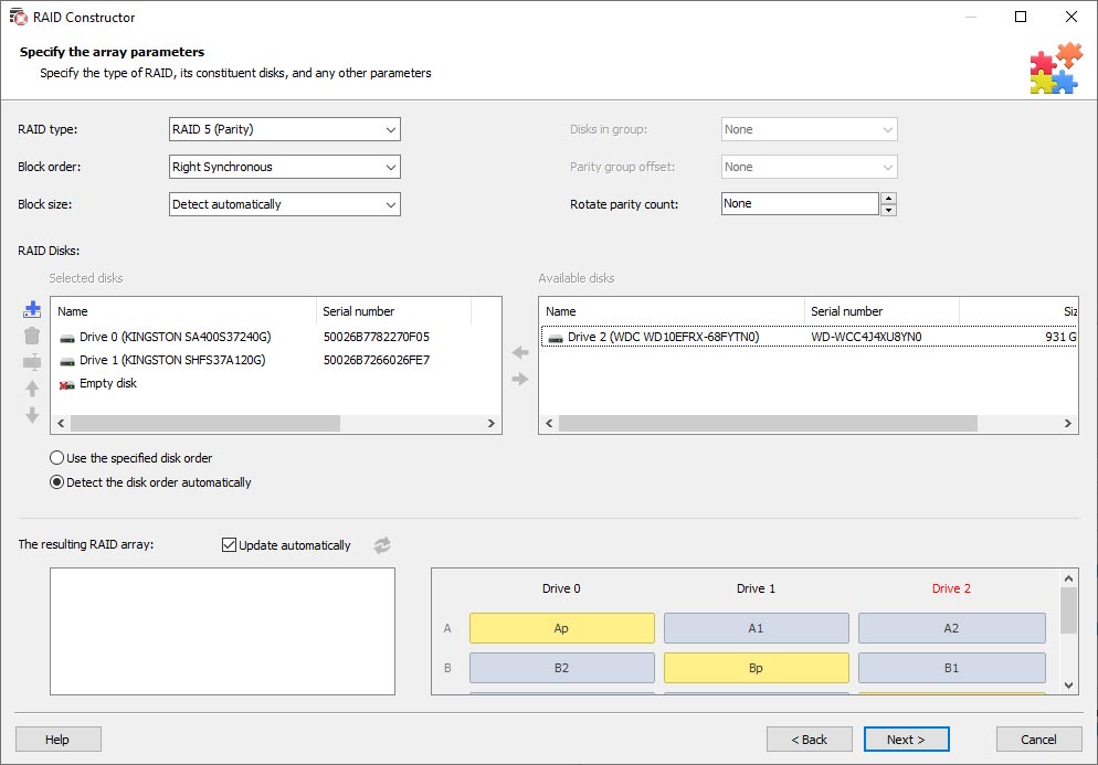 Recovering incomplete RAID sets