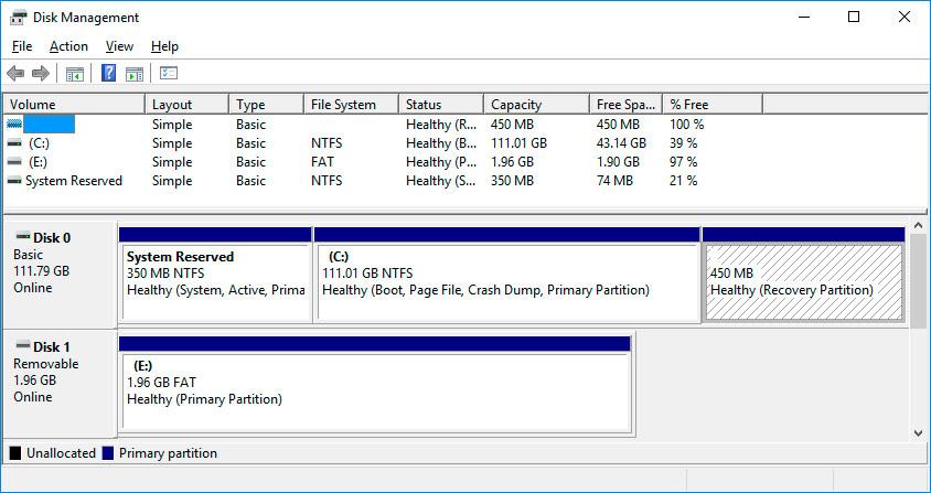 Disk Management in Windows 10