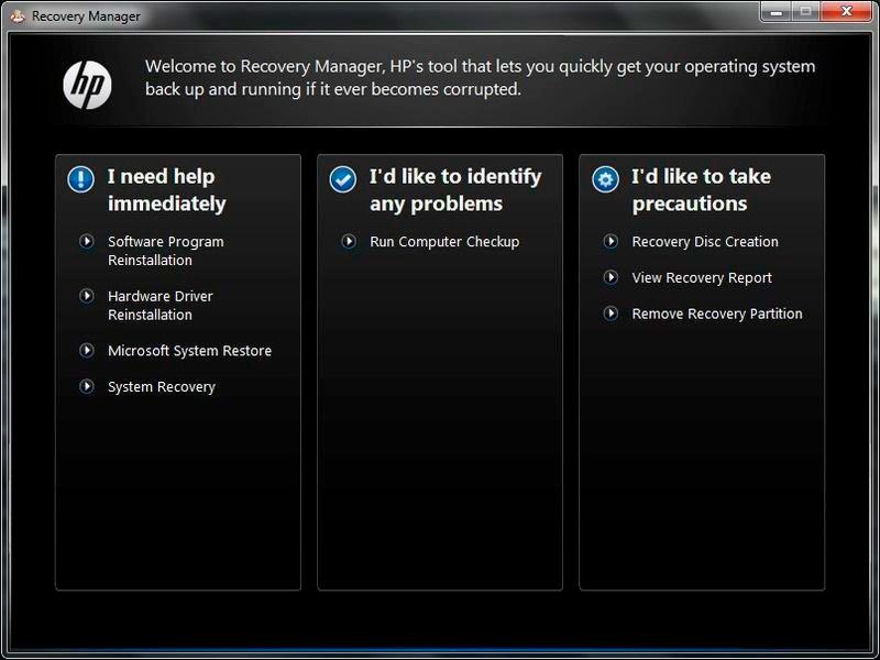 HP Recovery Manager